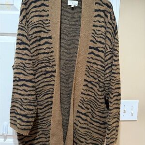 Lou & Grey Brown and Black Knit Cardigan